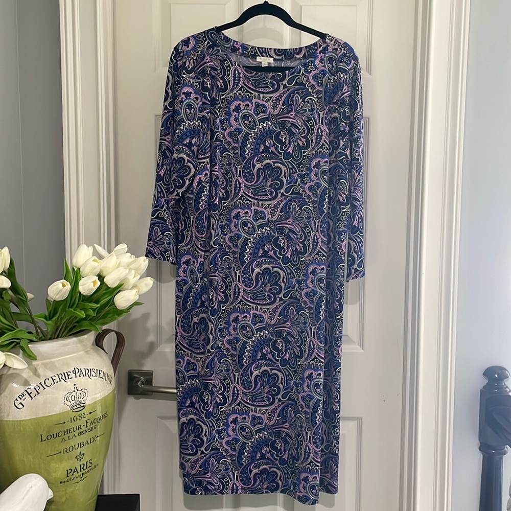 EUC Talbots Paisley sheath dress